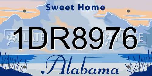 1DR8976 Alabama License Plate