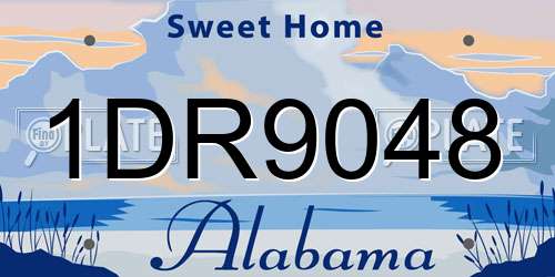 1DR9048 Alabama License Plate