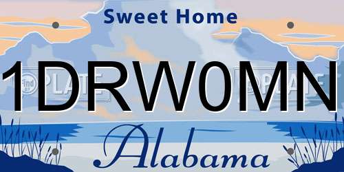 1DRW0MN Alabama License Plate