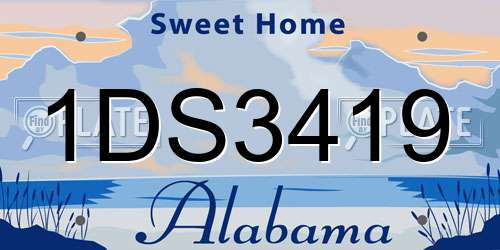 1DS3419 Alabama License Plate