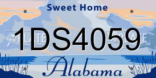 1DS4059 Alabama License Plate