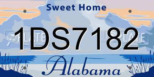 1DS7182 Alabama License Plate