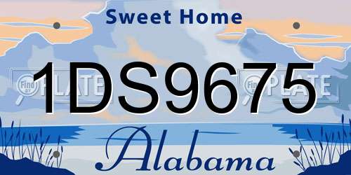 1DS9675 Alabama License Plate