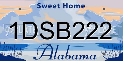 1DSB222 Alabama License Plate