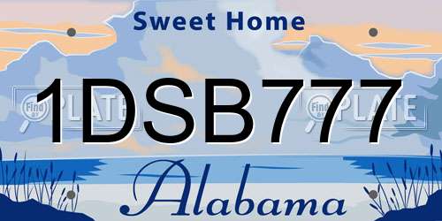 1DSB777 Alabama License Plate