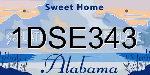 1DSE343 Alabama License Plate