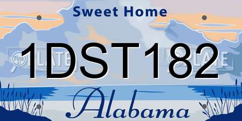 1DST182 Alabama License Plate