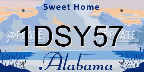 1DSY57 Alabama License Plate