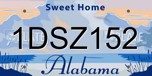 1DSZ152 Alabama License Plate