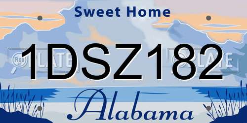 1DSZ182 Alabama License Plate