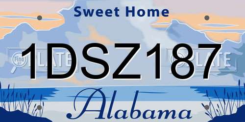 1DSZ187 Alabama License Plate