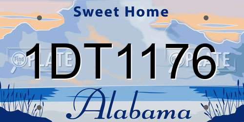1DT1176 Alabama License Plate