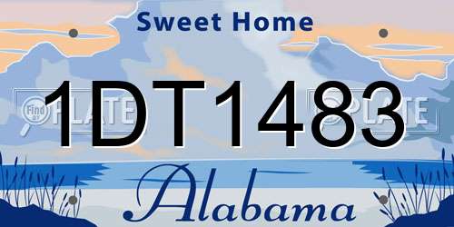 1DT1483 Alabama License Plate