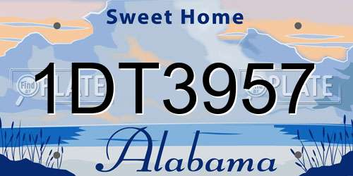 1DT3957 Alabama License Plate