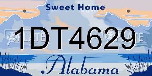 1DT4629 Alabama License Plate