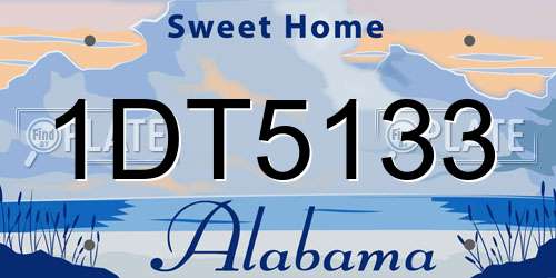 1DT5133 Alabama License Plate