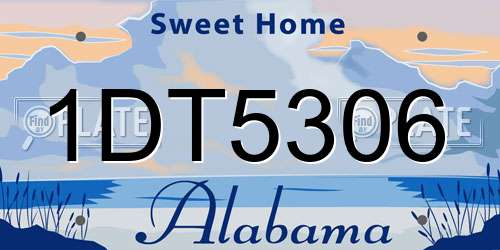 1DT5306 Alabama License Plate
