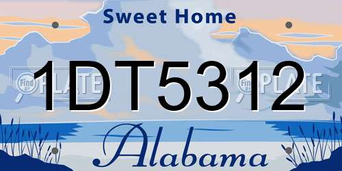 1DT5312 Alabama License Plate