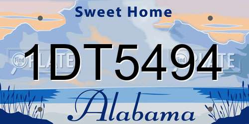 1DT5494 Alabama License Plate