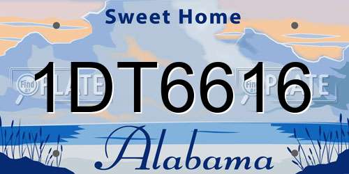 1DT6616 Alabama License Plate