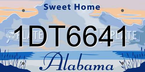 1DT6641 Alabama License Plate