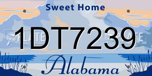 1DT7239 Alabama License Plate