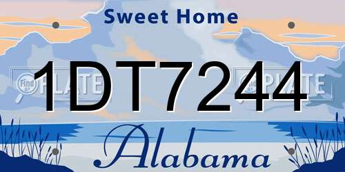 1DT7244 Alabama License Plate