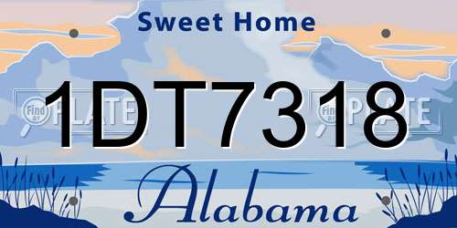 1DT7318 Alabama License Plate