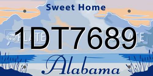 1DT7689 Alabama License Plate