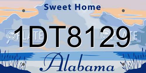 1DT8129 Alabama License Plate