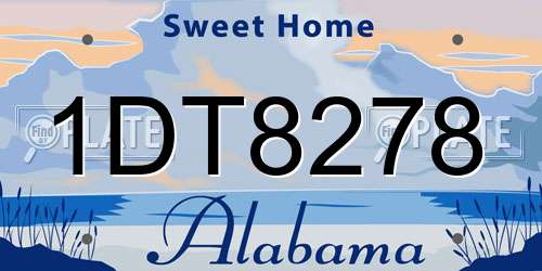1DT8278 Alabama License Plate