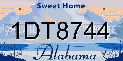 1DT8744 Alabama License Plate