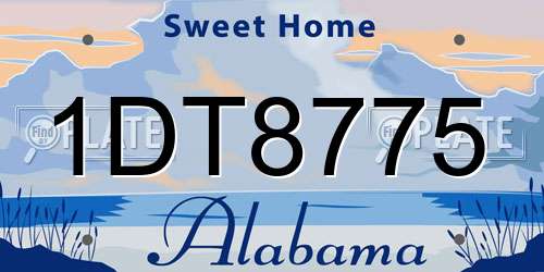 1DT8775 Alabama License Plate
