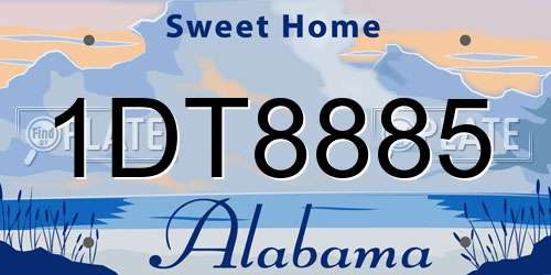 1DT8885 Alabama License Plate