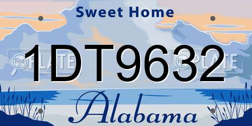 1DT9632 Alabama License Plate