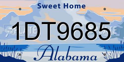 1DT9685 Alabama License Plate