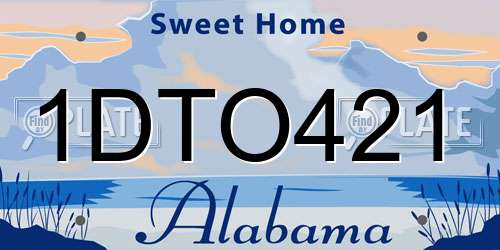1DTO421 Alabama License Plate