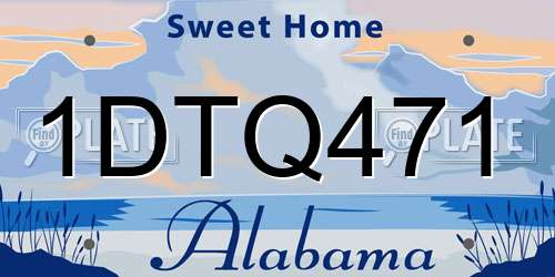 1DTQ471 Alabama License Plate