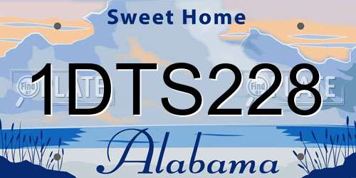 1DTS228 Alabama License Plate