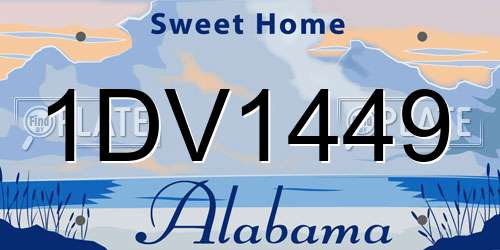 1DV1449 Alabama License Plate