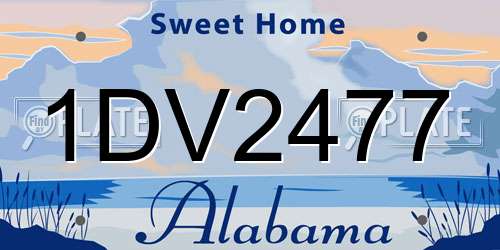 1DV2477 Alabama License Plate
