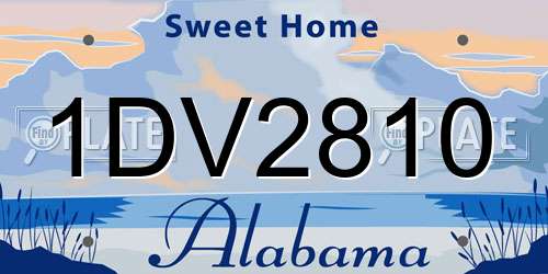 1DV2810 Alabama License Plate