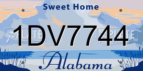 1DV7744 Alabama License Plate