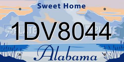 1DV8044 Alabama License Plate