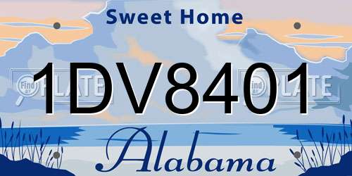 1DV8401 Alabama License Plate