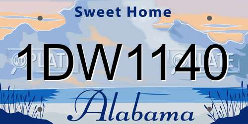 1DW1140 Alabama License Plate