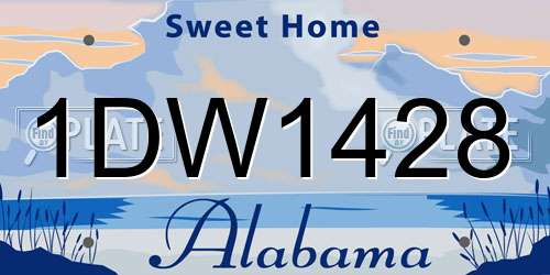 1DW1428 Alabama License Plate