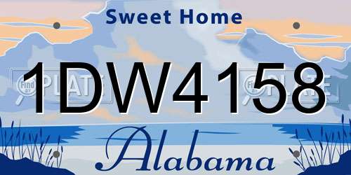 1DW4158 Alabama License Plate