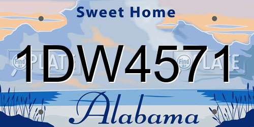 1DW4571 Alabama License Plate