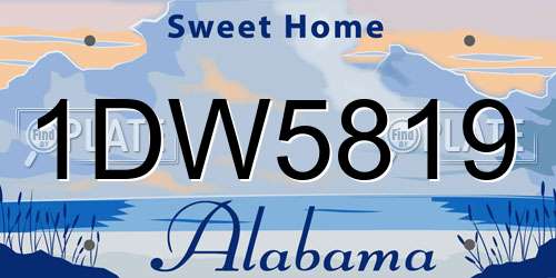 1DW5819 Alabama License Plate